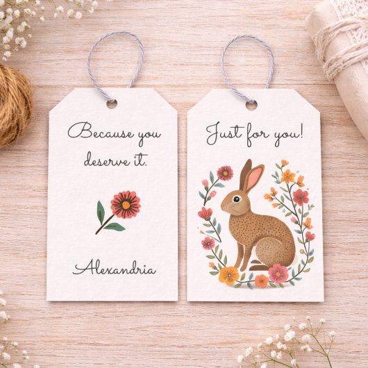 Folk Art Rabbit Any Occasion Cadeaulabel