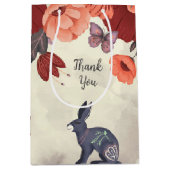 Folk Art Rabbit Papillon Floral Moyen Cadeau Sac (Devant)