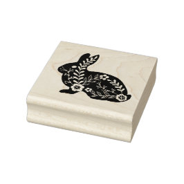 Folk Art Rabbit Rubberstempel