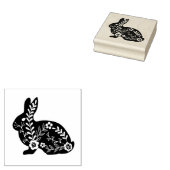 Folk Art Rabbit Rubberstempel (Gestempeld)