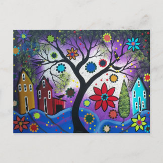 FOLK ART Rainbow Twilight DOOR LORI EVERETT briefk Briefkaart