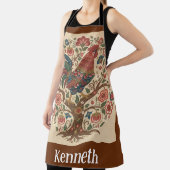 Folk Art Rooster Personalized Large Apron Schort (Insitu)