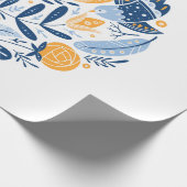 Folk art round-versiering met vogels, rozen en blo cadeaupapier (Hoek)