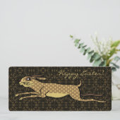 Folk Art Running Bunny Carte de Pâques personnalis (Debout devant)