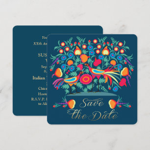 Folk Art Save the Date Wedding Jubileum Kaart