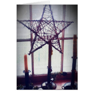 Folk Art Star en nog steeds levende kaarsen