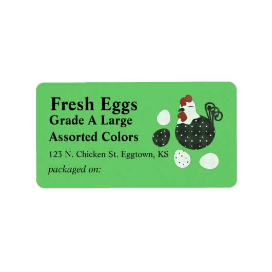Folk Art Stijl Kip Ei Label (Voorkant)