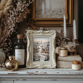 Folk Art Stijl Winter Scene Poster