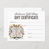 Folk Art Store Shop Gift Voucher Certificate (Voorkant / Achterkant)