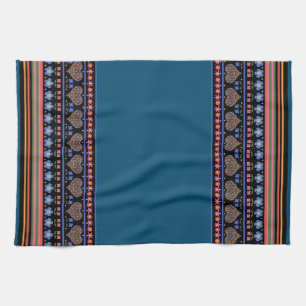Folk Art Style Border Kitchen Towel of Tea Towel Theedoek