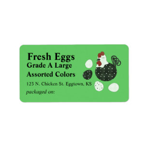Folk Art Style Chicken Eg Label