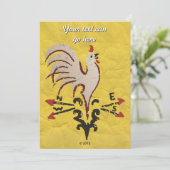 Folk Art Style Rooster Kaart (Staand voorkant)
