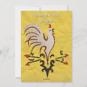 Folk Art Style Rooster Kaart