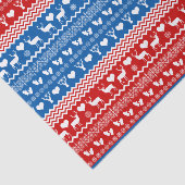 Folk Art Sweater Style Reindeer en Snowflakes Tissuepapier (Detail)