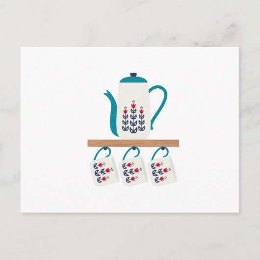 Folk Art Tea Pot Briefkaart (Voorkant)