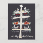 Folk Art Tree of Life Kerstfeestdag CUSTOM Briefkaart (Voorkant)
