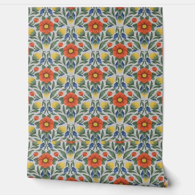 Folk Art Tuin Behang (Afrollen)