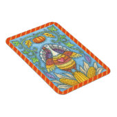FOLK ART TURKEY & CORN THANKSGIVING MAGNET Holiday Magneet (Rechterzijde)