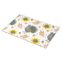 Folk Art Turkeys Cloth Placemat