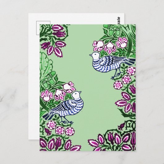 Folk Art Vogels Bloemen Eikels Briefkaart (Voorkant / Achterkant)