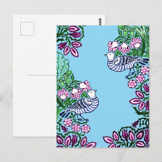 Folk Art Vogels Bloemen Eikels Briefkaart (Voorkant / Achterkant)