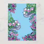 Folk Art Vogels Bloemen Eikels Briefkaart (Voorkant)