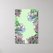 Folk Art Vogels Bloemen Eikels Canvas Afdruk (Voorkant)
