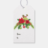 Folk Art Waterverf Floral Kerstmis Cadeaulabel (Voorkant)