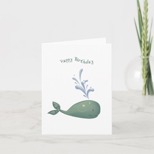 Folk Art Whale Verjaardag Kaart (Voorkant)