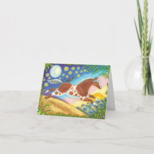 Folk Art WILD MUSTANG HORSE NOTE CARD Blank Kaart