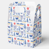 Folk Art Winter Bird Pattern Bedankdoosjes (Geopend)