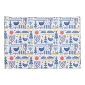 Folk Art Winter Bird Pattern Kussensloop (Achterkant-Rechts)