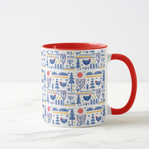 Folk Art Winter Bird Pattern Mok