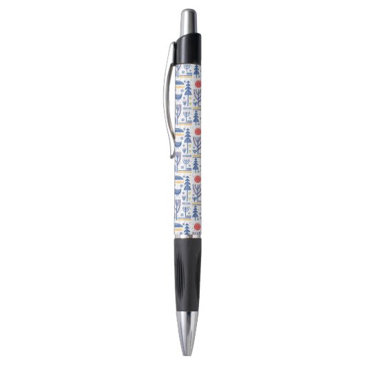 Folk Art Winter Bird Pattern Pen (Top (Verticaal))