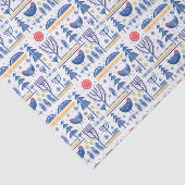 Folk Art Winter Bird Pattern Tissuepapier (Detail)