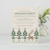 Folk Art Winter Forest | Holiday Open House Kaart (Staand voorkant)