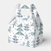 Folk Art Winter Fox en Trees Bedankdoosjes (Achterkant)
