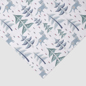 Folk Art Winter Fox en Trees Tissuepapier (Detail)