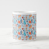 Folk Art Woodland Animal Pattern Extra Grote Beker (Voorkant)