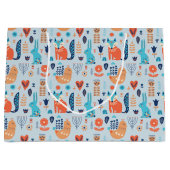 Folk Art Woodland Animal Pattern Groot Cadeauzakje (Voorkant)