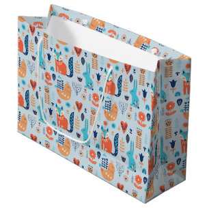 Folk Art Woodland Animal Pattern Groot Cadeauzakje