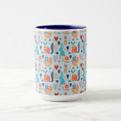 Folk Art Woodland Animal Pattern Mok (Midden)