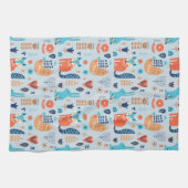 Folk Art Woodland Animal Pattern Theedoek (Horizontaal)