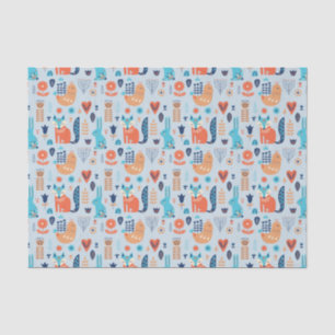Folk Art Woodland Animal Pattern Tissuepapier