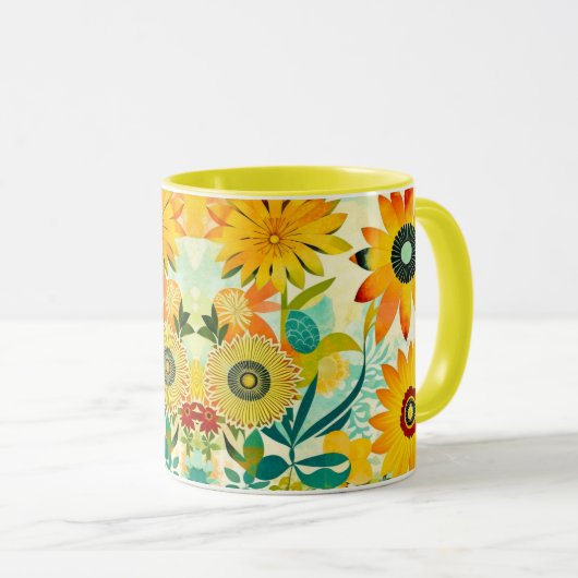 Folk Art Yellow Flowers Mok (Voorkant rechts)