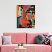 Folk Band Stretched Canvas Afdruk (Insitu (Woonkamer))