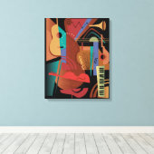 Folk Band Stretched Canvas Afdruk (Insitu (Houten vloer))