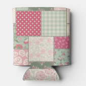 Folk bloemen patchwork, pastel quilt. blikjeskoeler (Achterkant)