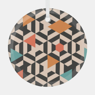 Folk Bloemen Symmetrische Digitale Gouache Glas Ornament
