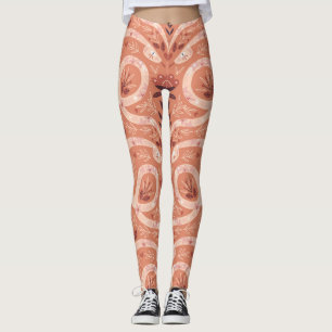 Folk Bloemenslang: symmetrisch Leggings